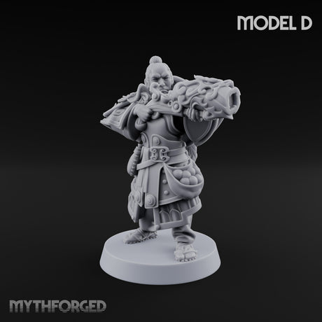Hand Mortar Lugging Thunder Warriors Miniature for Dungeons and Dragons, Pathfinder or other TTRPGs