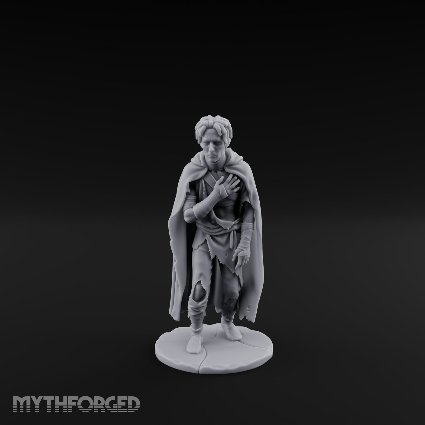 Hand On Heart Human Beggar Miniature for Dungeons and Dragons, Pathfinder or other TTRPGs