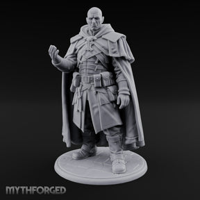 Hand Raising Human Inquisitor Miniature for Dungeons and Dragons, Pathfinder or other TTRPGs