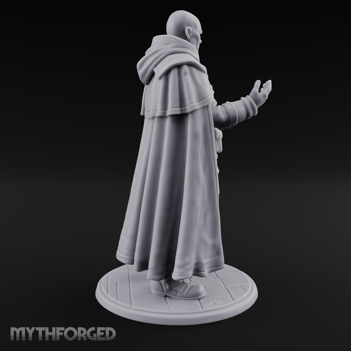 Hand Raising Human Inquisitor Miniature for Dungeons and Dragons, Pathfinder or other TTRPGs