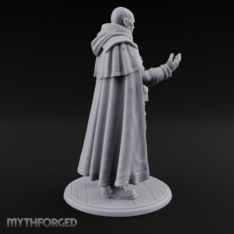 Hand Raising Human Inquisitor Miniature for Dungeons and Dragons, Pathfinder or other TTRPGs