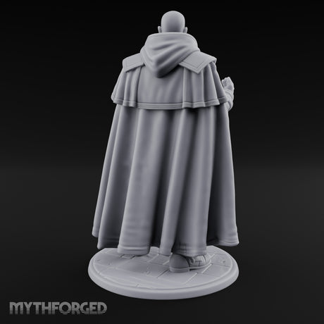 Hand Raising Human Inquisitor Miniature for Dungeons and Dragons, Pathfinder or other TTRPGs