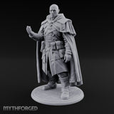Hand Raising Human Inquisitor Miniature for Dungeons and Dragons, Pathfinder or other TTRPGs