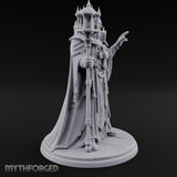 Hand Raising Staff Bearing Human Death Priest Miniature for Dungeons and Dragons, Pathfinder or other TTRPGs