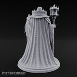 Hand Raising Staff Bearing Human Death Priest Miniature for Dungeons and Dragons, Pathfinder or other TTRPGs