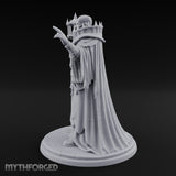 Hand Raising Staff Bearing Human Death Priest Miniature for Dungeons and Dragons, Pathfinder or other TTRPGs