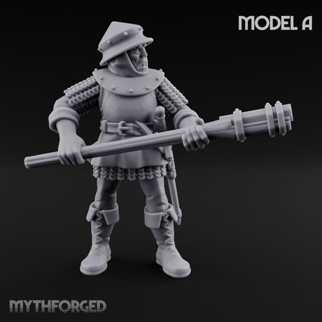 Handgun Clutching Human Handgunner A Miniature for Dungeons and Dragons, Pathfinder or other TTRPGs