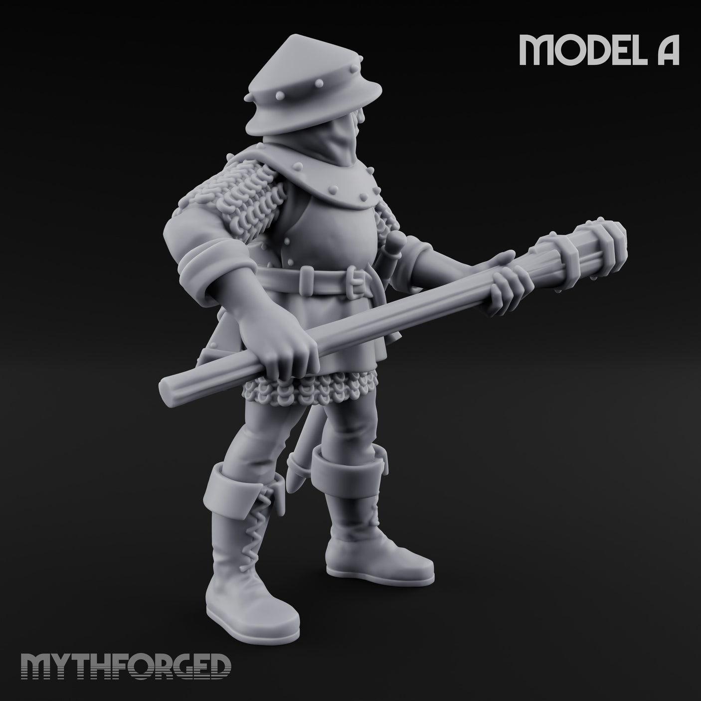 Handgun Clutching Human Handgunner A Miniature for Dungeons and Dragons, Pathfinder or other TTRPGs