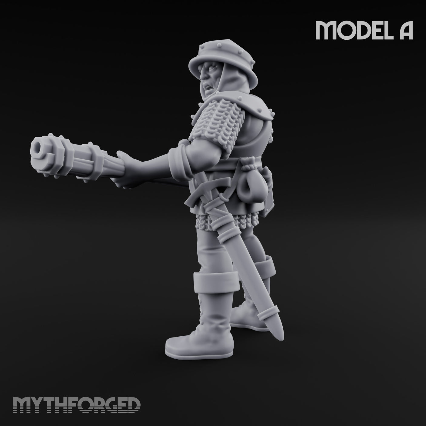 Handgun Clutching Human Handgunner A Miniature for Dungeons and Dragons, Pathfinder or other TTRPGs