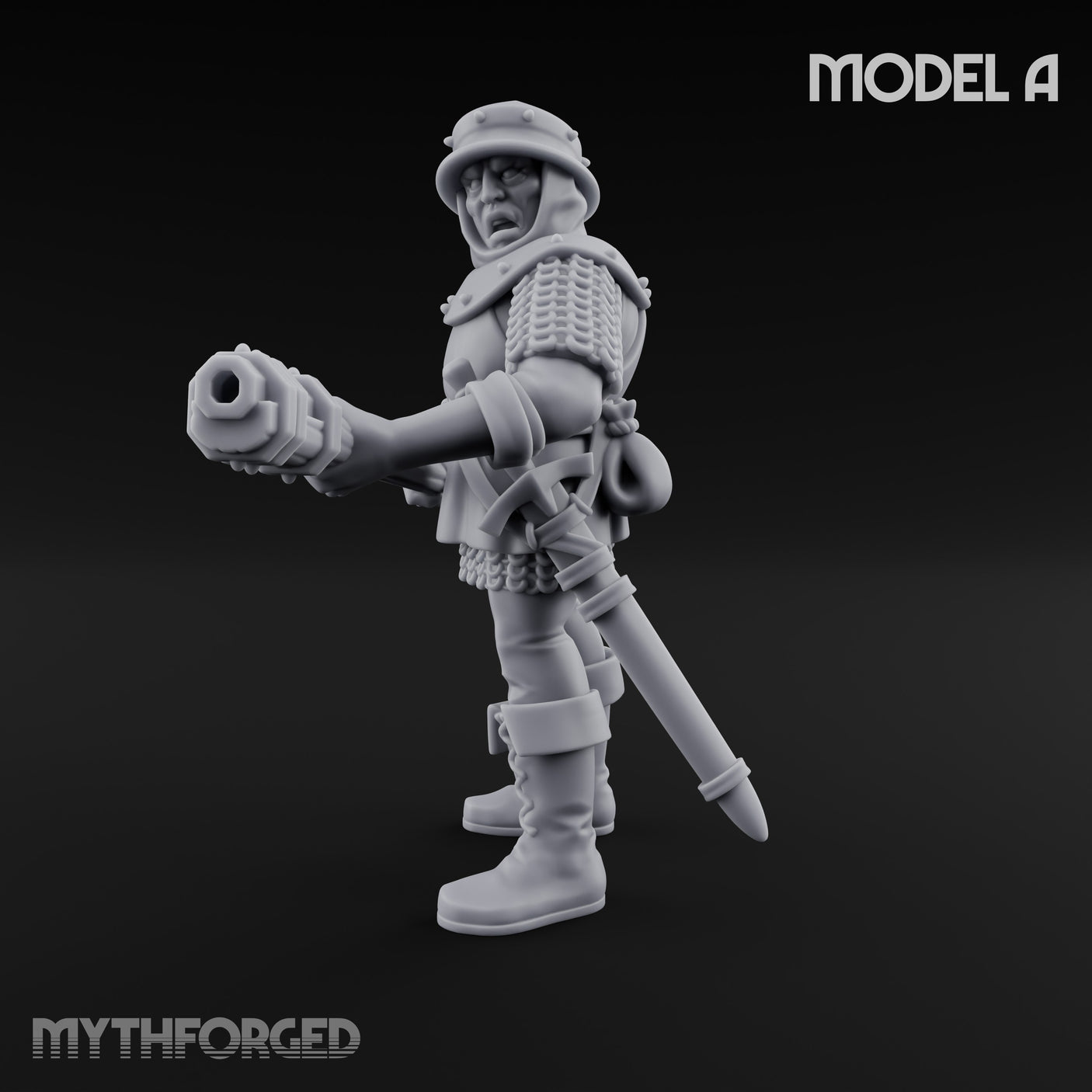 Handgun Clutching Human Handgunner A Miniature for Dungeons and Dragons, Pathfinder or other TTRPGs