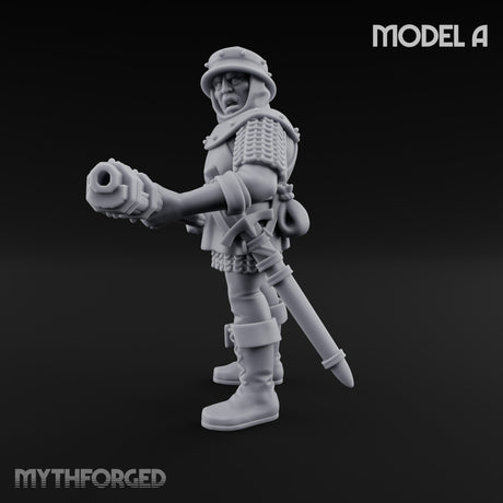 Handgun Clutching Human Handgunner A Miniature for Dungeons and Dragons, Pathfinder or other TTRPGs