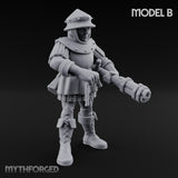Handgun Clutching Human Handgunner B Miniature for Dungeons and Dragons, Pathfinder or other TTRPGs