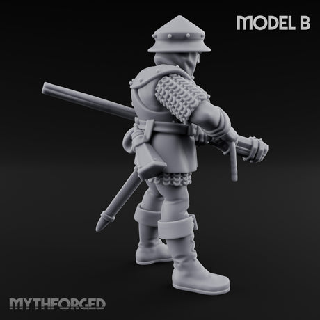 Handgun Clutching Human Handgunner B Miniature for Dungeons and Dragons, Pathfinder or other TTRPGs