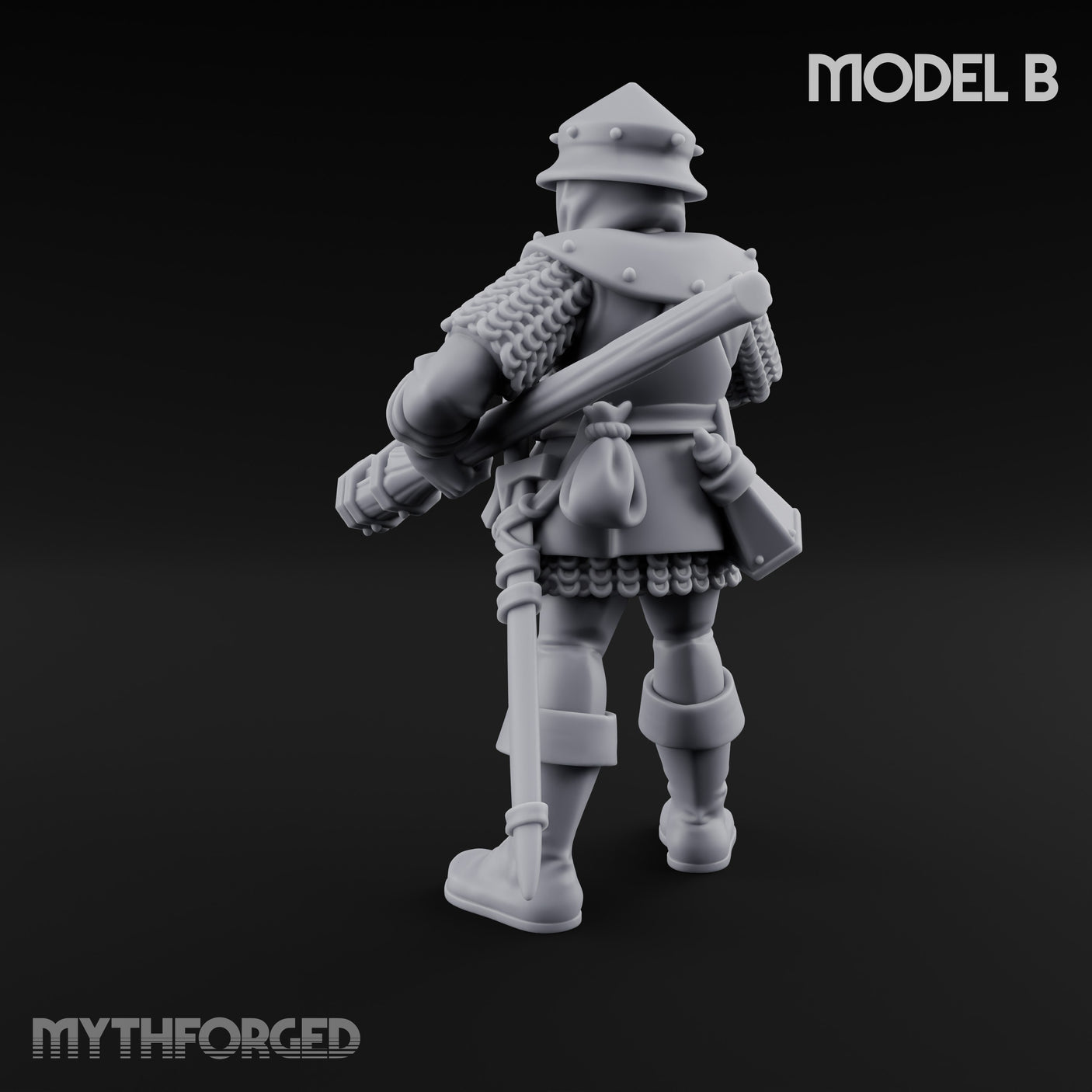 Handgun Clutching Human Handgunner B Miniature for Dungeons and Dragons, Pathfinder or other TTRPGs