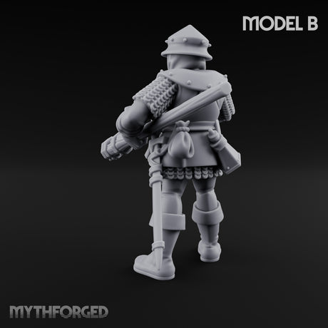 Handgun Clutching Human Handgunner B Miniature for Dungeons and Dragons, Pathfinder or other TTRPGs