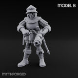 Handgun Clutching Human Handgunner B Miniature for Dungeons and Dragons, Pathfinder or other TTRPGs