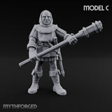 Handgun Clutching Human Handgunner C Miniature for Dungeons and Dragons, Pathfinder or other TTRPGs