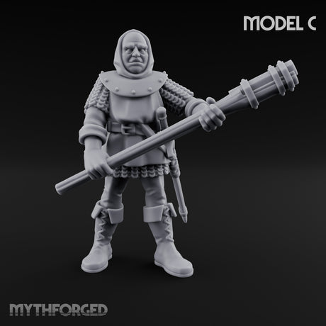 Handgun Clutching Human Handgunner C Miniature for Dungeons and Dragons, Pathfinder or other TTRPGs
