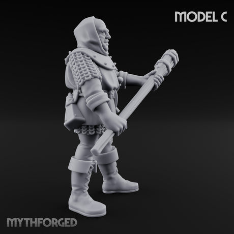 Handgun Clutching Human Handgunner C Miniature for Dungeons and Dragons, Pathfinder or other TTRPGs