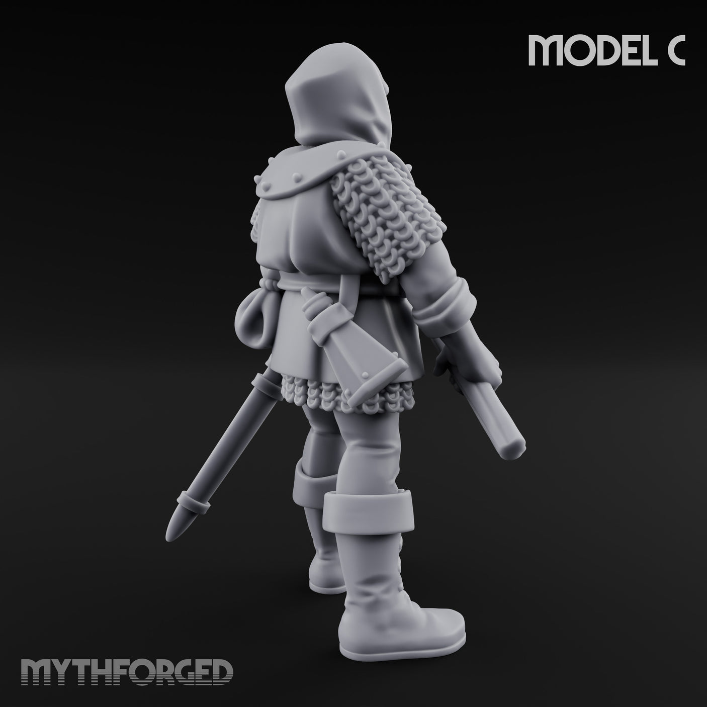 Handgun Clutching Human Handgunner C Miniature for Dungeons and Dragons, Pathfinder or other TTRPGs
