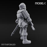 Handgun Clutching Human Handgunner C Miniature for Dungeons and Dragons, Pathfinder or other TTRPGs