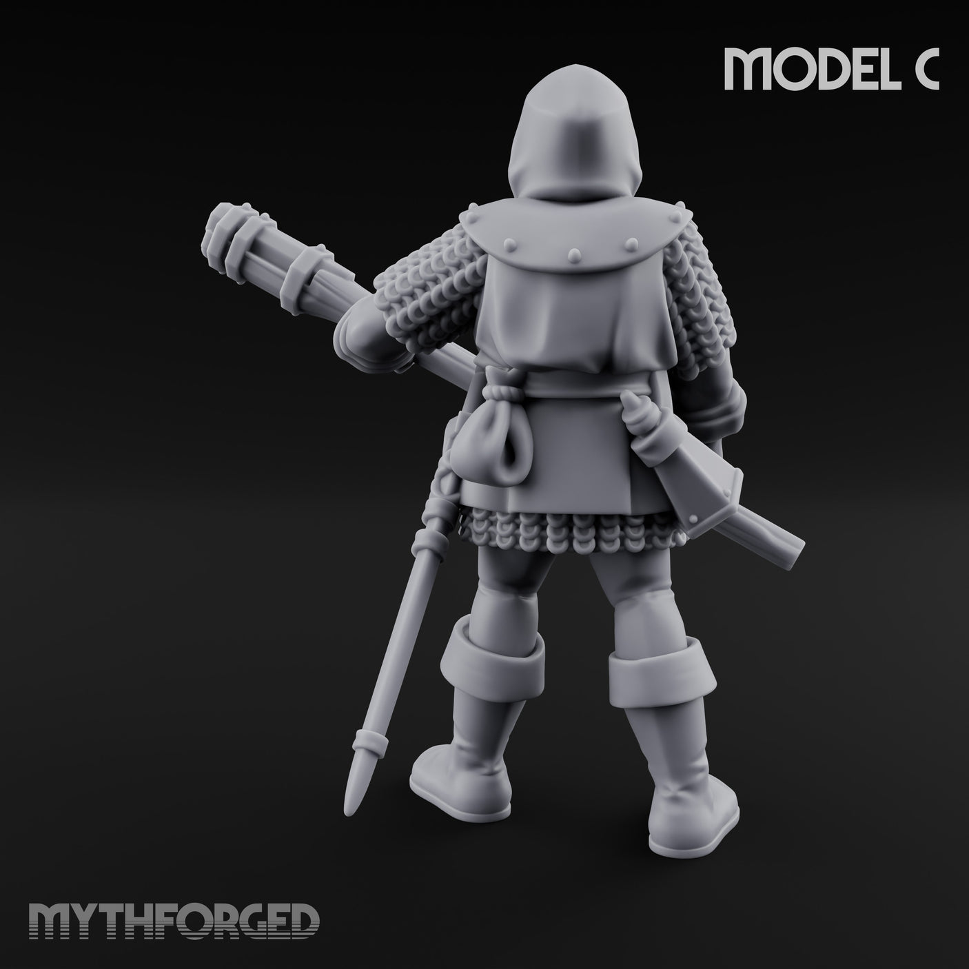 Handgun Clutching Human Handgunner C Miniature for Dungeons and Dragons, Pathfinder or other TTRPGs