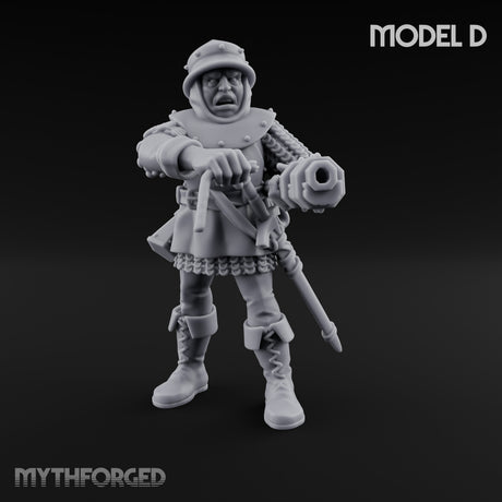 Handgun Clutching Human Handgunner D Miniature for Dungeons and Dragons, Pathfinder or other TTRPGs