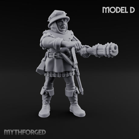 Handgun Clutching Human Handgunner D Miniature for Dungeons and Dragons, Pathfinder or other TTRPGs