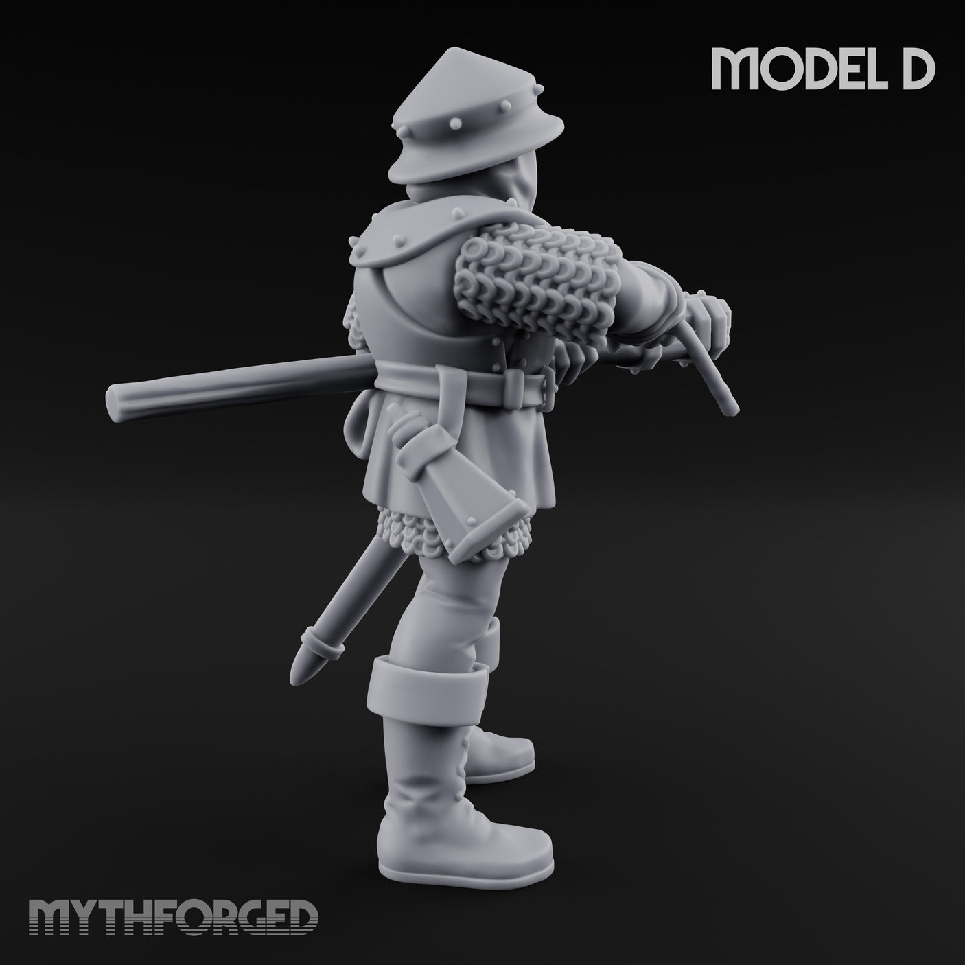 Handgun Clutching Human Handgunner D Miniature for Dungeons and Dragons, Pathfinder or other TTRPGs