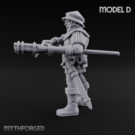 Handgun Clutching Human Handgunner D Miniature for Dungeons and Dragons, Pathfinder or other TTRPGs