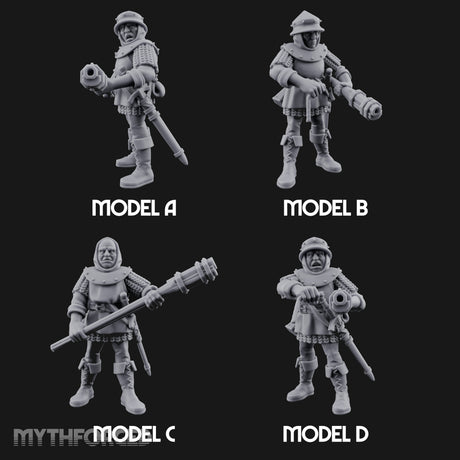 Handgun Clutching Human Handgunners Miniature for Dungeons and Dragons, Pathfinder or other TTRPGs