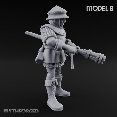 Handgun Clutching Human Handgunners Miniature for Dungeons and Dragons, Pathfinder or other TTRPGs