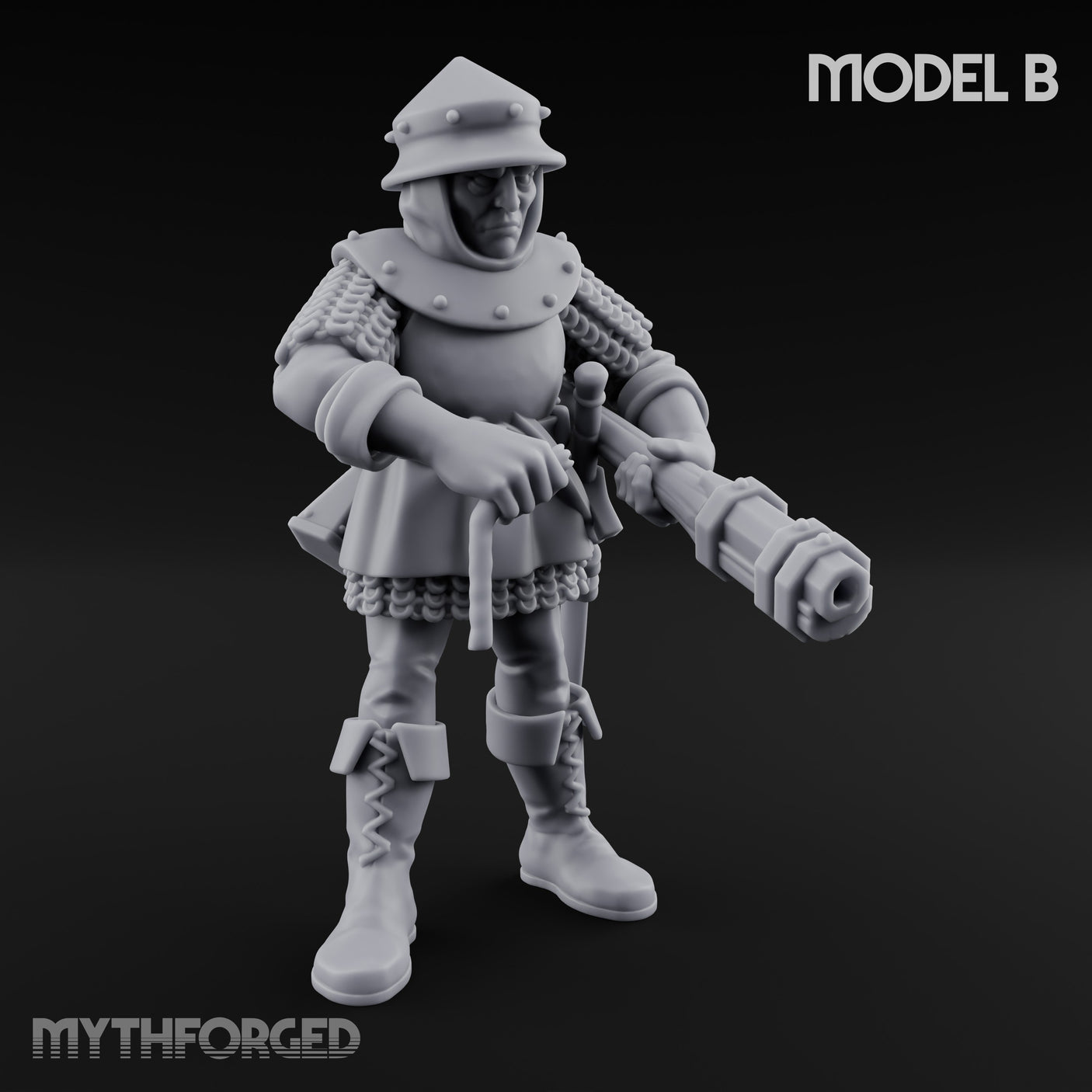 Handgun Clutching Human Handgunners Miniature for Dungeons and Dragons, Pathfinder or other TTRPGs