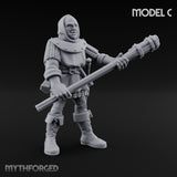 Handgun Clutching Human Handgunners Miniature for Dungeons and Dragons, Pathfinder or other TTRPGs
