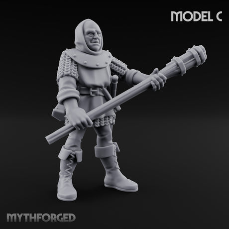 Handgun Clutching Human Handgunners Miniature for Dungeons and Dragons, Pathfinder or other TTRPGs