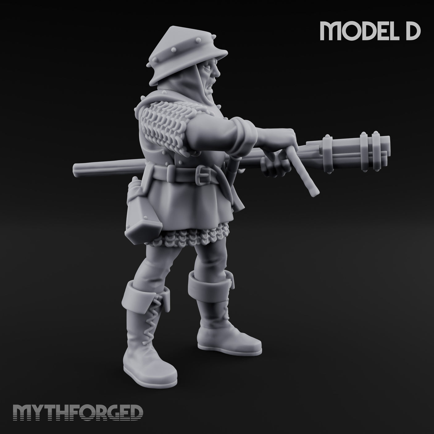 Handgun Clutching Human Handgunners Miniature for Dungeons and Dragons, Pathfinder or other TTRPGs