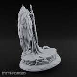 Hands Clasped Angel Priestess Miniature for Dungeons and Dragons, Pathfinder or other TTRPGs