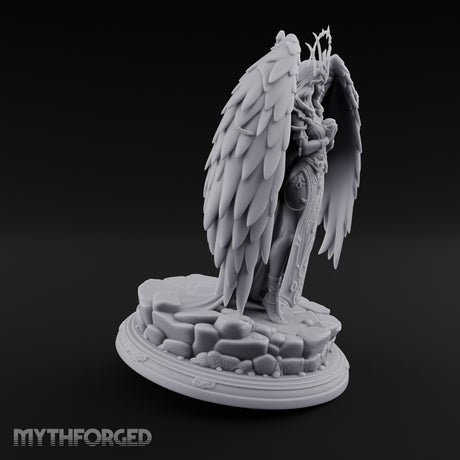 Hands Clasped Angel Priestess Miniature for Dungeons and Dragons, Pathfinder or other TTRPGs
