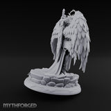Hands Clasped Angel Priestess Miniature for Dungeons and Dragons, Pathfinder or other TTRPGs