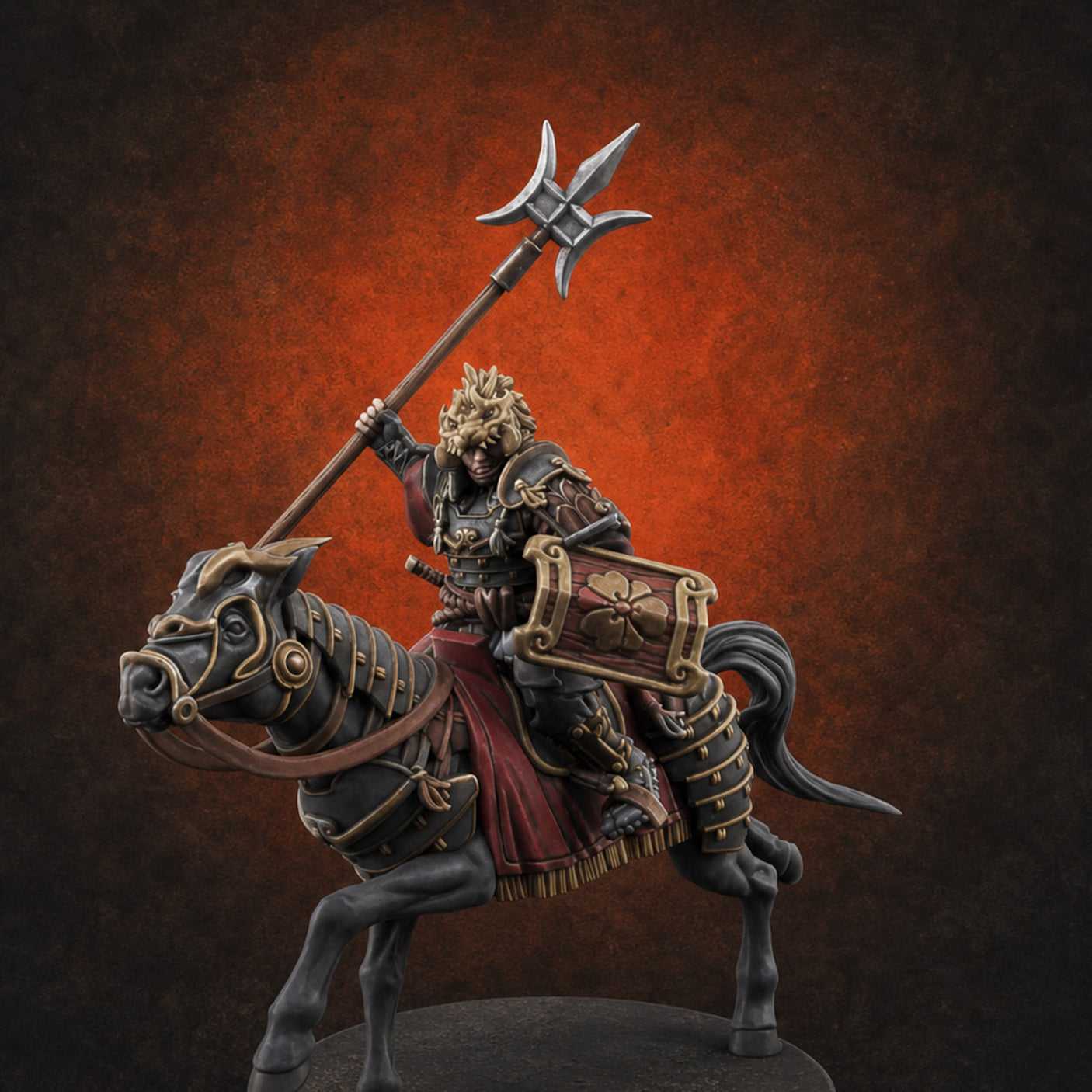 Hard Charging Nomad Cavalry B — painted concept preview (miniature supplied unpainted)