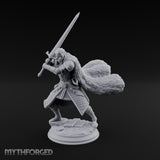 Cape Billowing Human Swordsman Miniature for Dungeons and Dragons, Pathfinder or other TTRPGs