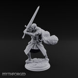 Cape Billowing Human Swordsman Miniature for Dungeons and Dragons, Pathfinder or other TTRPGs