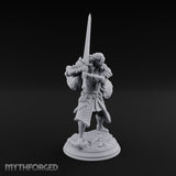 Cape Billowing Human Swordsman Miniature for Dungeons and Dragons, Pathfinder or other TTRPGs
