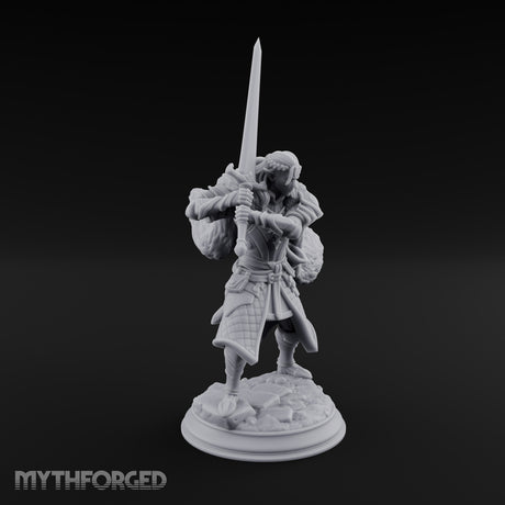 Cape Billowing Human Swordsman Miniature for Dungeons and Dragons, Pathfinder or other TTRPGs