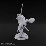 Cape Billowing Human Swordsman Miniature for Dungeons and Dragons, Pathfinder or other TTRPGs