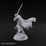Cape Billowing Human Swordsman Miniature for Dungeons and Dragons, Pathfinder or other TTRPGs