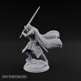 Cape Billowing Human Swordsman Miniature for Dungeons and Dragons, Pathfinder or other TTRPGs