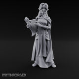 Harp Plucking Elf Bard Miniature for Dungeons and Dragons, Pathfinder or other TTRPGs