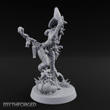 Hat Tipping Broom Riding Human Witch Miniature for Dungeons and Dragons, Pathfinder or other TTRPGs
