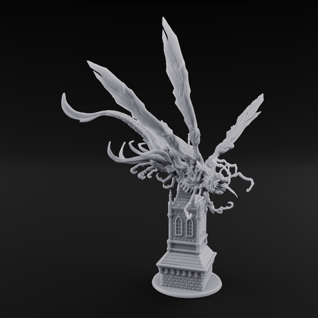 Bursting From The Spire Hunting Horror Miniature for Dungeons and Dragons, Pathfinder or other TTRPGs